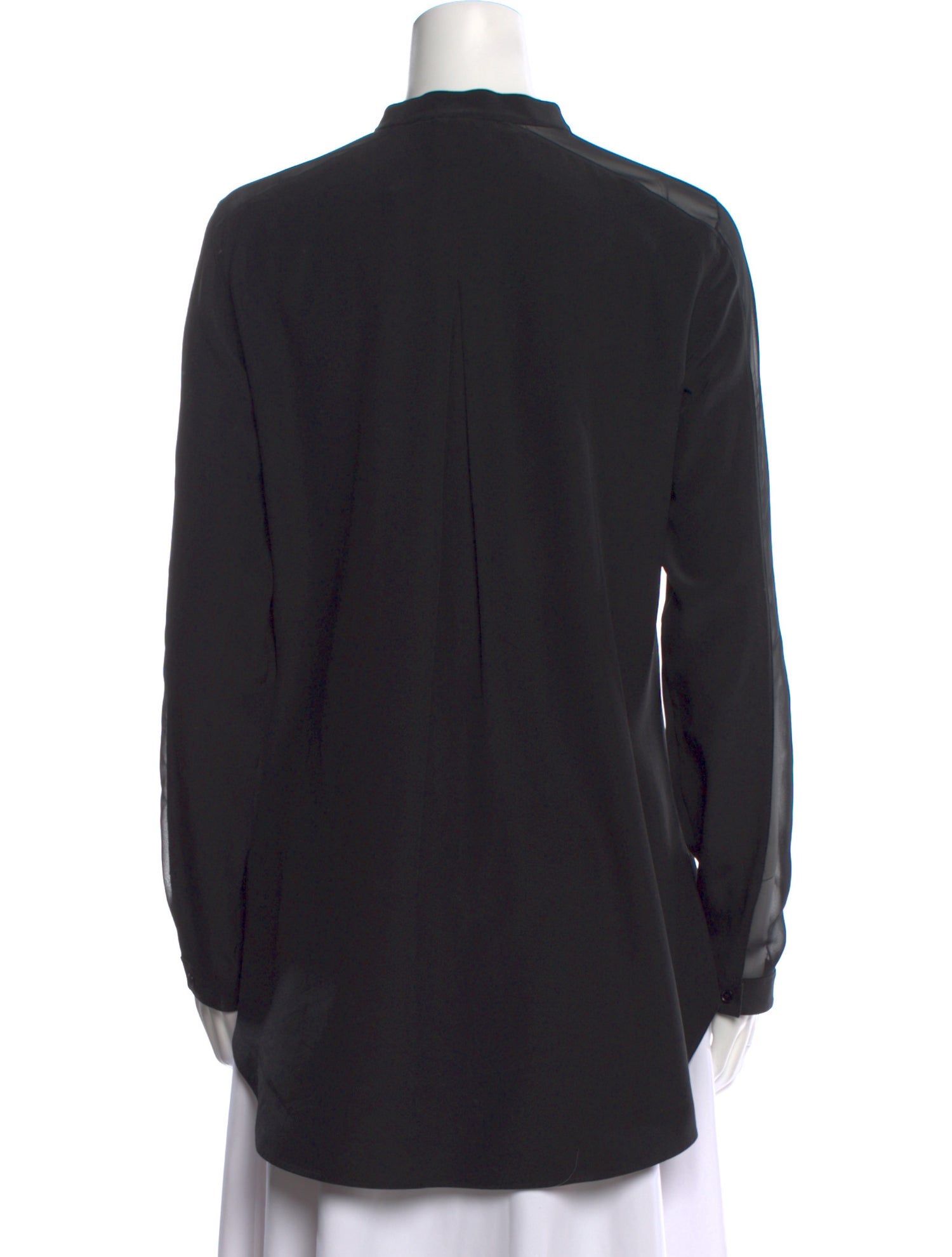 Akris Punto Silk Mock Neck Button-Up Top